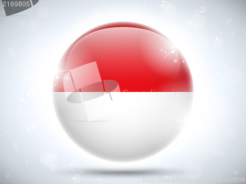 Image of Monaco Flag Glossy Button