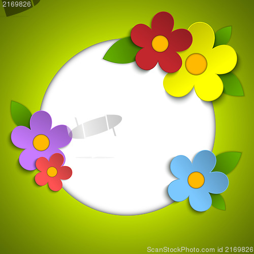 Image of Beautiful Spring Flowers Green Background 