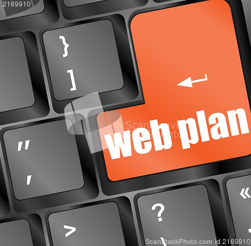 Image of web plan concept with key on computer keyboard