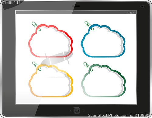 Image of Cloud-computing connection on the digital tablet pc