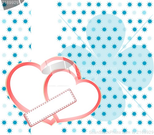 Image of Valentines Day background with Hearts and floral pattern