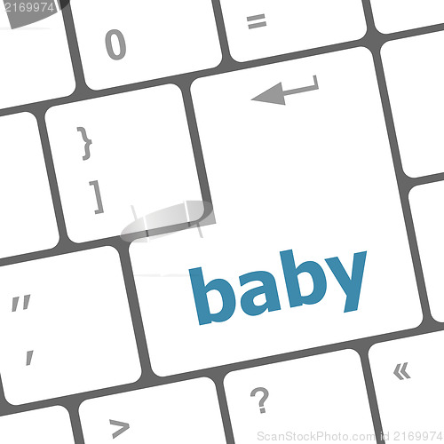 Image of Keyboard with baby word on computer button