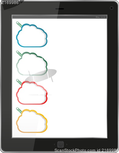Image of Cloud-computing connection on the digital tablet pc