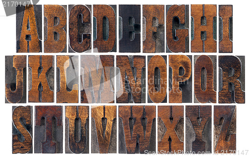 Image of antique wood type alphabet