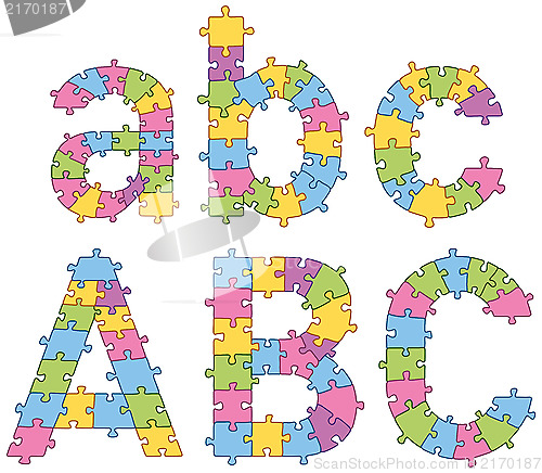 Image of Puzzle Jigsaw Alphabet Letters