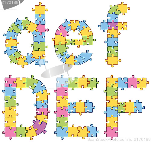 Image of Puzzle Jigsaw Alphabet Letters