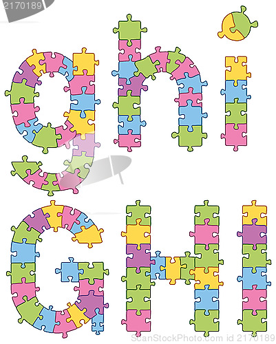 Image of Puzzle Jigsaw Alphabet Letters