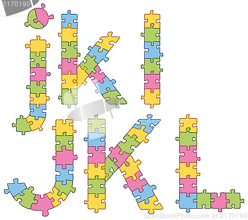 Image of Puzzle Jigsaw Alphabet Letters