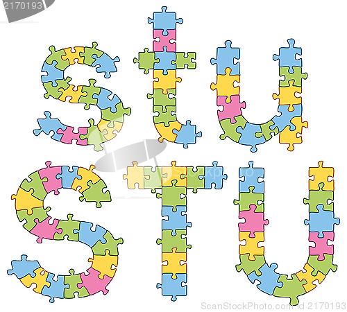 Image of Puzzle Jigsaw Alphabet Letters