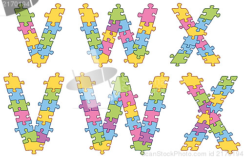 Image of Puzzle Jigsaw Alphabet Letters