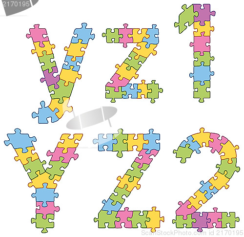 Image of Puzzle Jigsaw Alphabet Letters