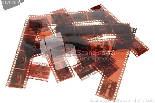 Image of Close up image of an old 35 mm negative film strip