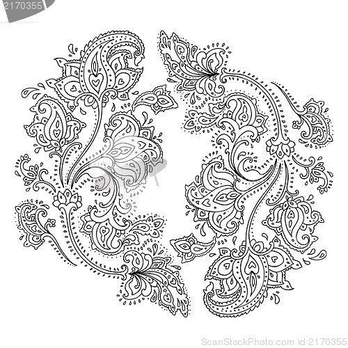 Image of Hand Drawn Paisley ornament.