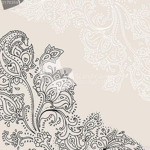 Image of Hand Drawn Paisley ornament.
