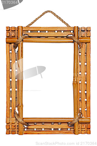 Image of Bamboo photo frame isolated on white background