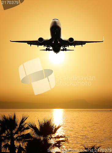 Image of beautiful sea view and plane