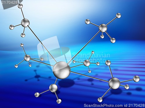 Image of molecular lattice on art background
