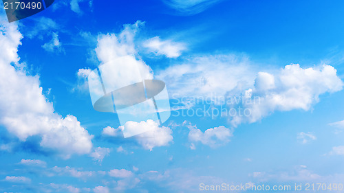 Image of blue sky and beautiful clouds 