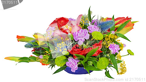 Image of Floral bouquet of orchids, gladioluses and carnation arrangement