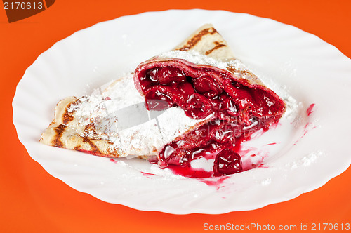 Image of pancakes with cherries