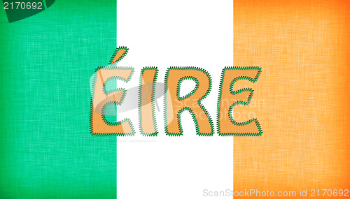 Image of Flag of Ireland stitched with letters