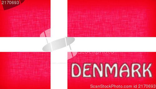 Image of Flag of Denmark stitched with letters