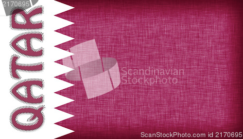 Image of Flag of Qatar stitched with letters