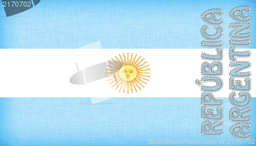 Image of Flag of Argentina stitched with letters