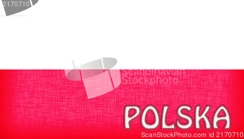 Image of Flag of Poland stitched with letters