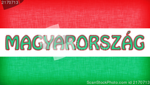 Image of Flag of Hungary stitched with letters