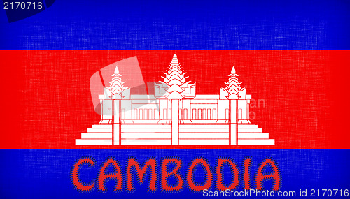 Image of Flag of Cambodia stitched with letters