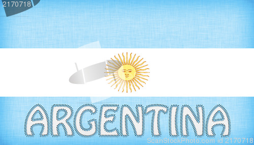 Image of Flag of Argentina stitched with letters