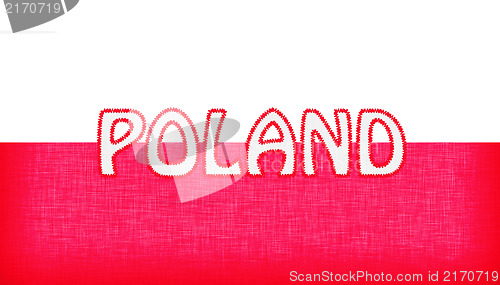 Image of Flag of Poland stitched with letters