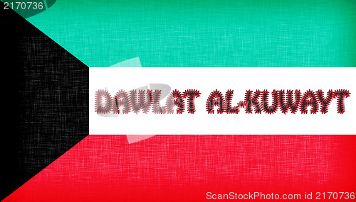 Image of Flag of Kuwait stitched with letters