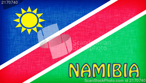 Image of Flag of Namibia stitched with letters