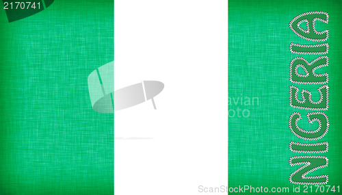 Image of Flag of Nigeria stitched with letters