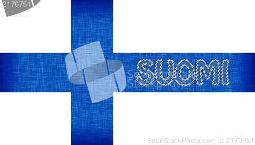 Image of Flag of Finland stitched with letters