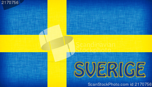 Image of Flag of Sweden stitched with letters