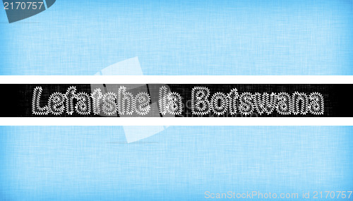 Image of Flag of Botswana stitched with letters