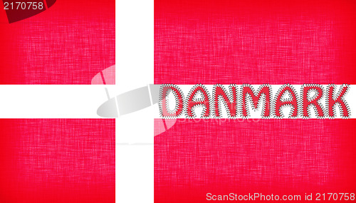 Image of Flag of Denmark stitched with letters