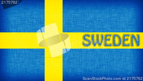 Image of Flag of Sweden stitched with letters