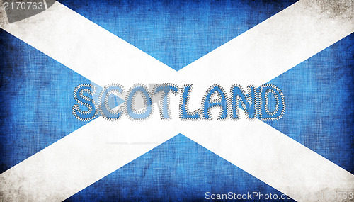 Image of Flag of Scotland stitched with letters