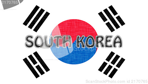 Image of Flag of South Korea stitched with letters