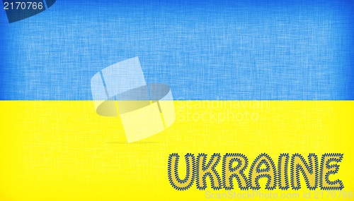 Image of Flag of Ukraine stitched with letters