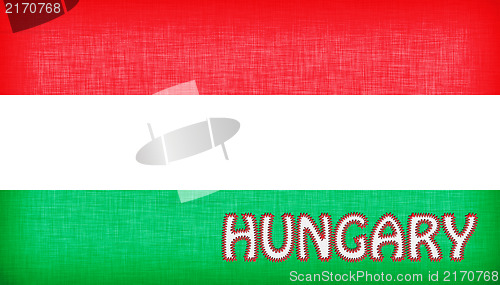 Image of Flag of Hungary stitched with letters