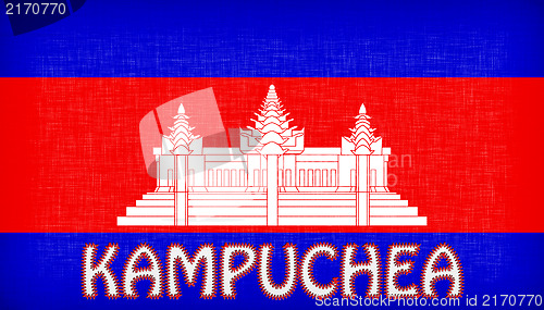 Image of Flag of Cambodia stitched with letters