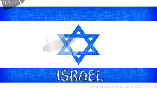Image of Flag of Israel stitched with letters