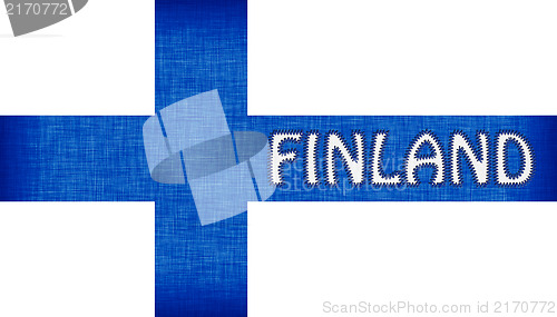 Image of Flag of Finland stitched with letters