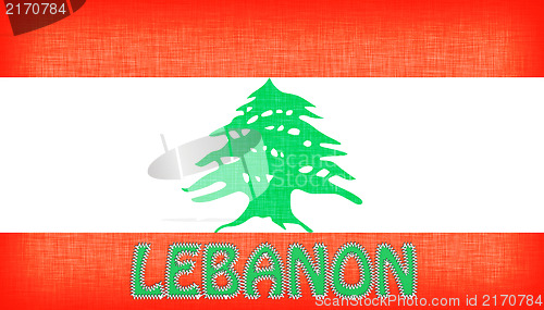 Image of Flag of Lebanon stitched with letters