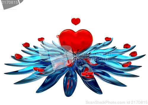 Image of flower from hearts and leaves